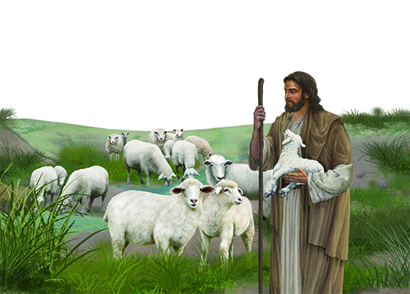 Jesus and a lamb