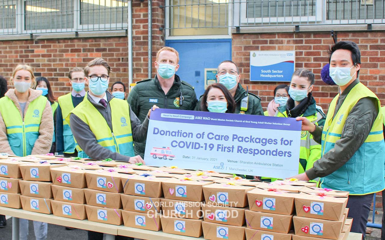 ASEZ WAO’s “Heart to Heart” campaign at Sharstone Ambulance Station, Manchester, U.K.