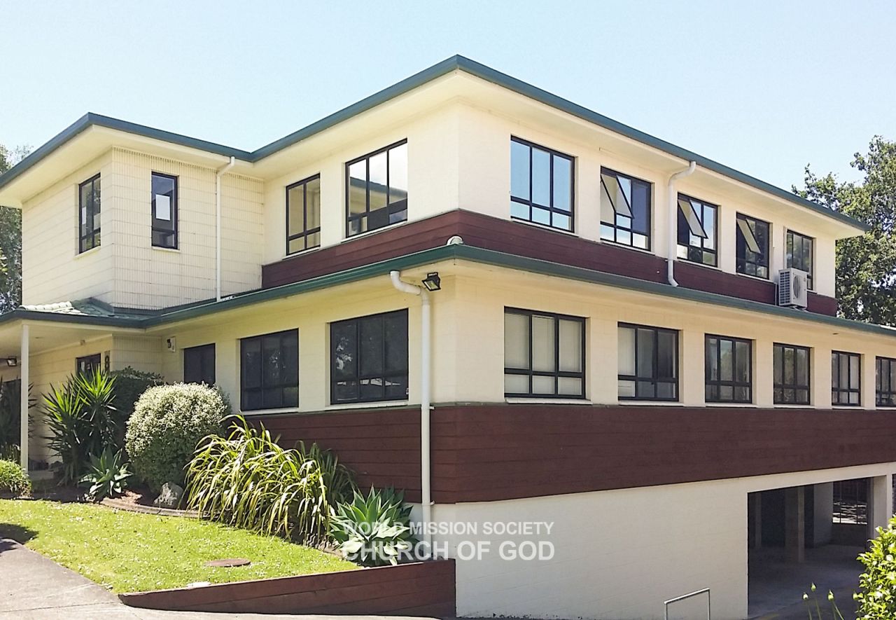 Front view of the Church of God in Auckland, New Zealand