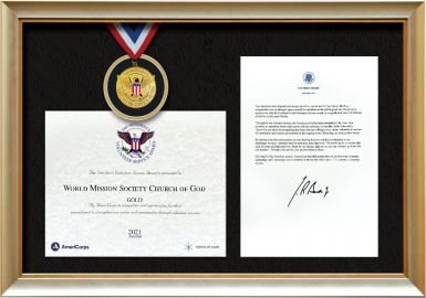 The President’s Volunteer Service Award (Gold) from the U.S.