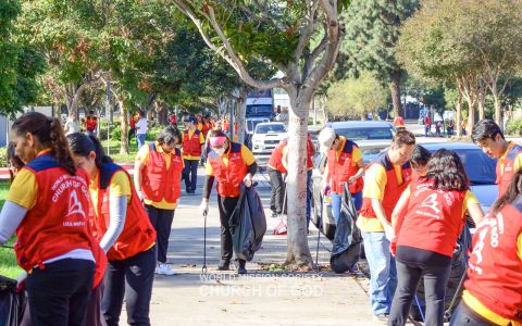 미국 오렌지카운티 가든그로브 시민회관 일대 정화활동