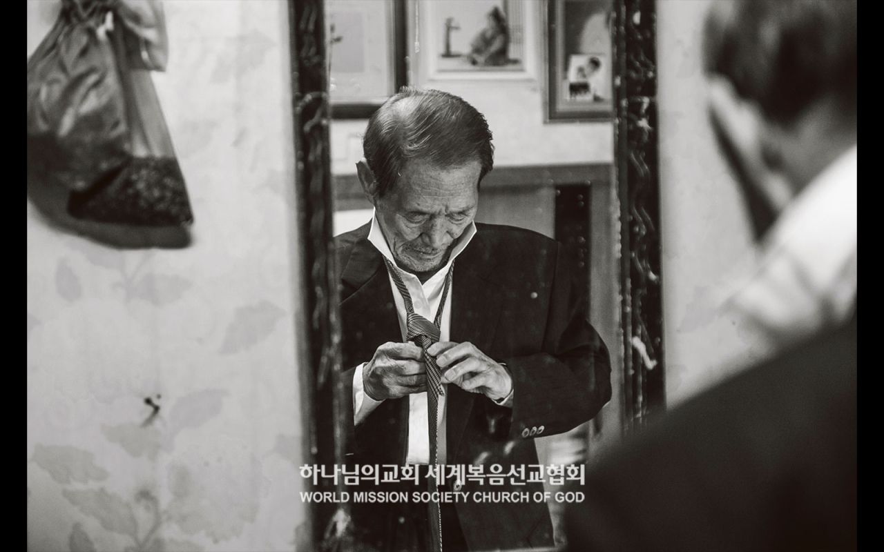 The photograph titled Going Out from “Father’s True Heart” Exhibition